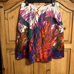 Lela Rose Pleated Colorful Skirt